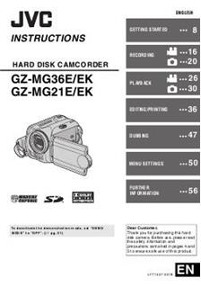 JVC GZ MG 21 E manual. Camera Instructions.